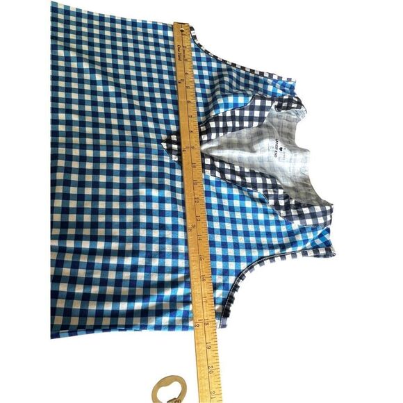 Draper James lands end Small sleeveless shift blue white gingham knee dress - Picture 6 of 7